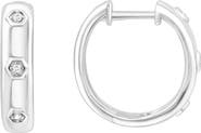 EFFY Sterling Silver Diamond Huggie Hoop Earrings