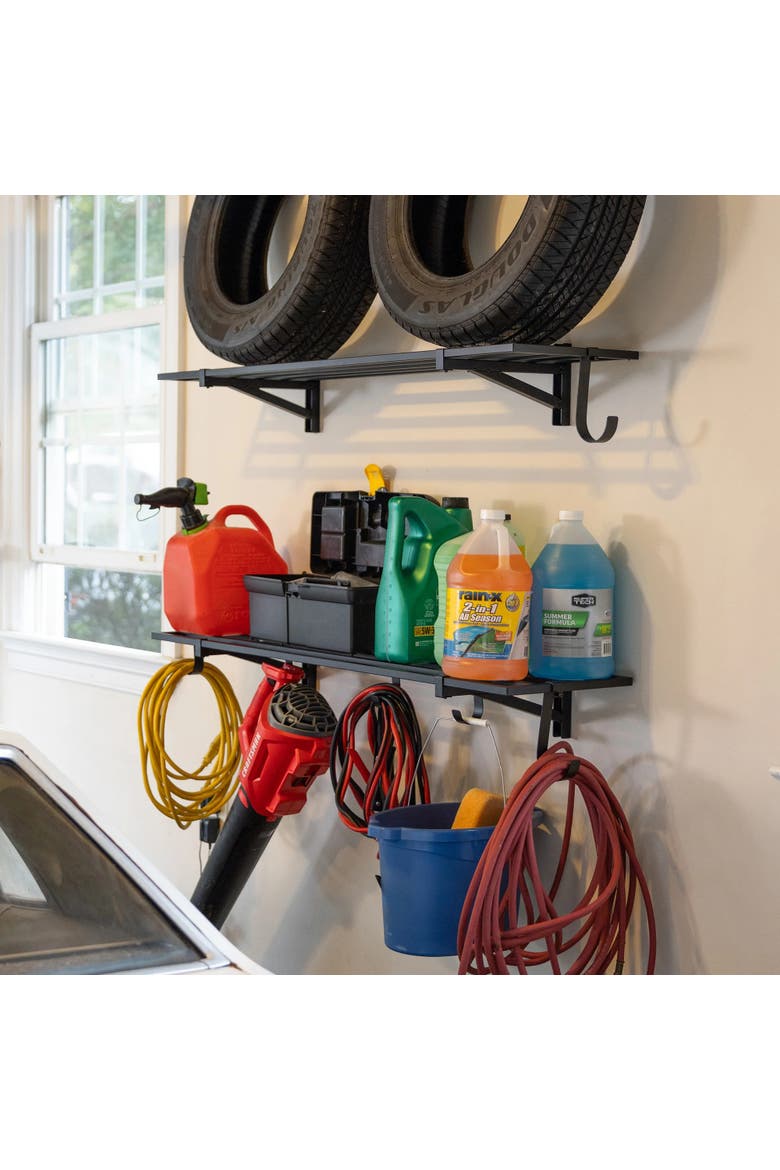 1' x 4' Bristol Garage Wall Mount Shelves | 2-Pack, Alternate, color, Black