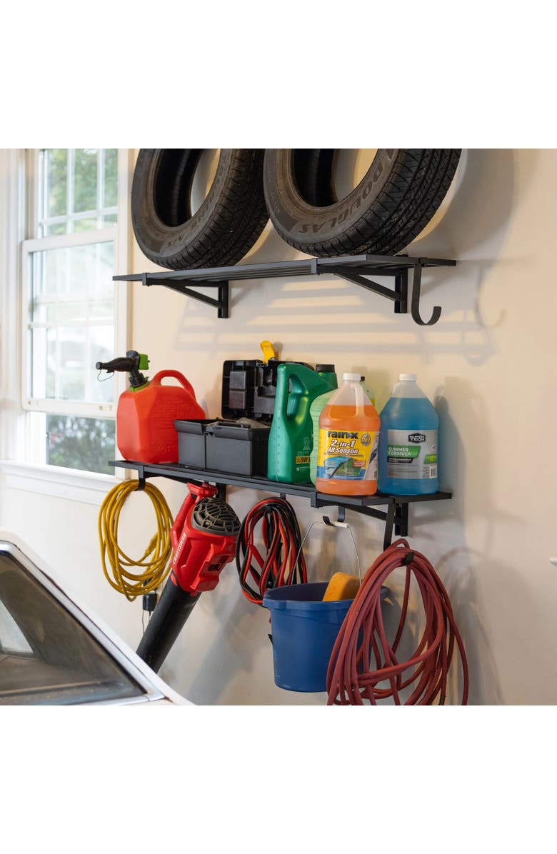 StoreYour 1' x 4' Bristol Garage Wall Mount Shelves -2-Pack, Alternate, color, Black