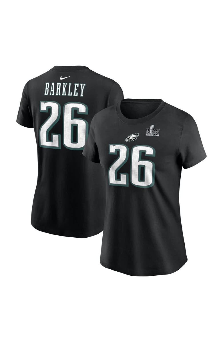 Nike Women's Nike Saquon Barkley Black Philadelphia Eagles Super Bowl LIX Name & Number T-Shirt, Main, color, 