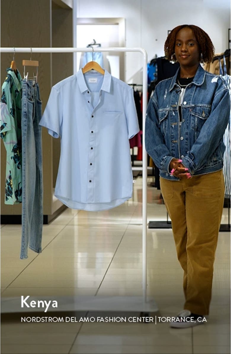 Grant Solid Performance Short Sleeve Button-Up Shirt, sales video thumbnail