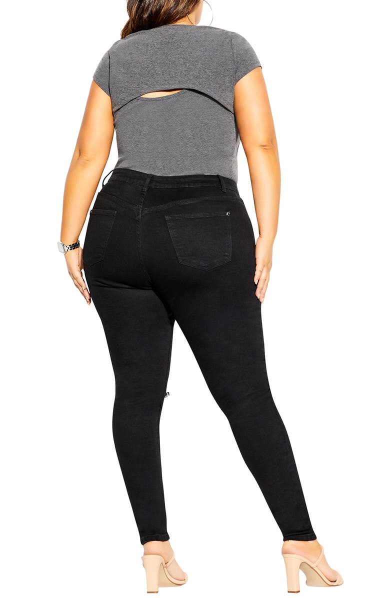 City Chic Asha High Waist Skinny Jeans, Alternate, color, 