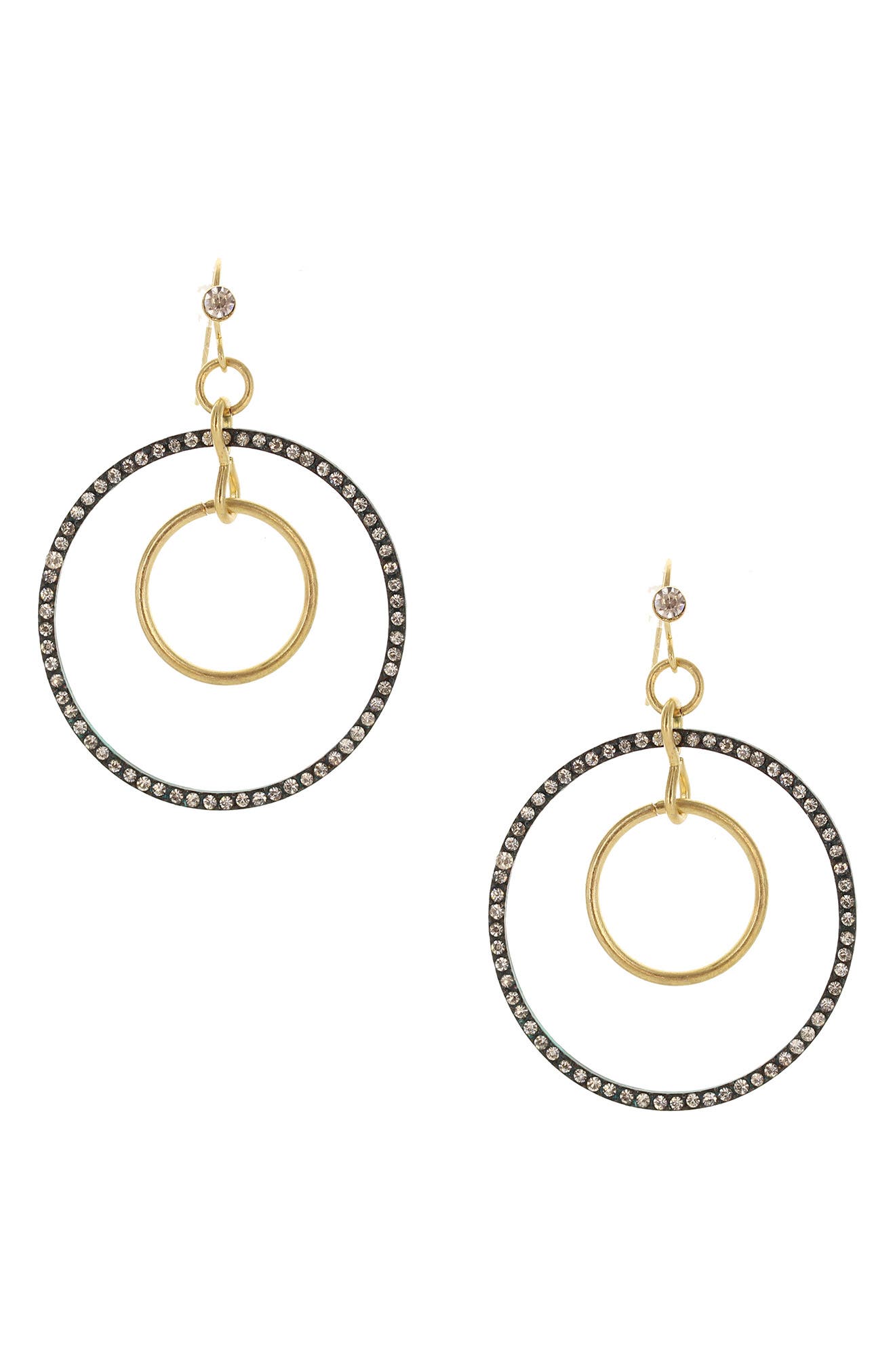 Ladana Detail Hoop Drop Earrings