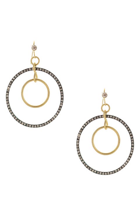 Ladana Detail Hoop Drop Earrings