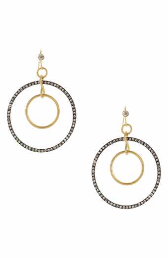 Ladana Detail Hoop Drop Earrings