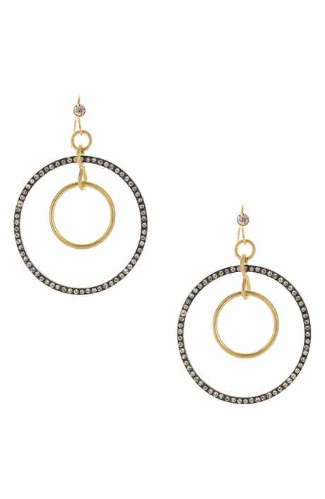 Ladana Detail Hoop Drop Earrings