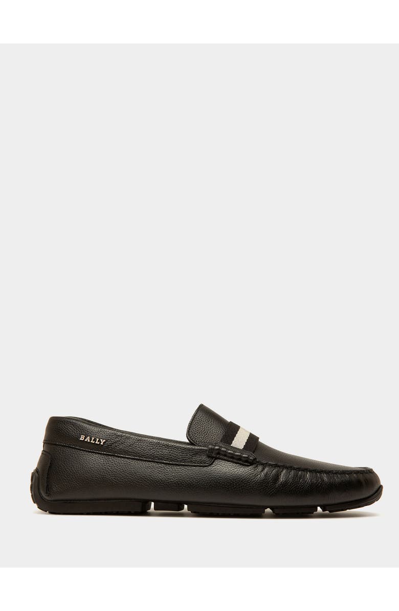 Bally Pilot Drivers In Leather And Fabric, Main, color, Black