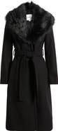 Sam Edelman Belted Faux Fur Collared Coat