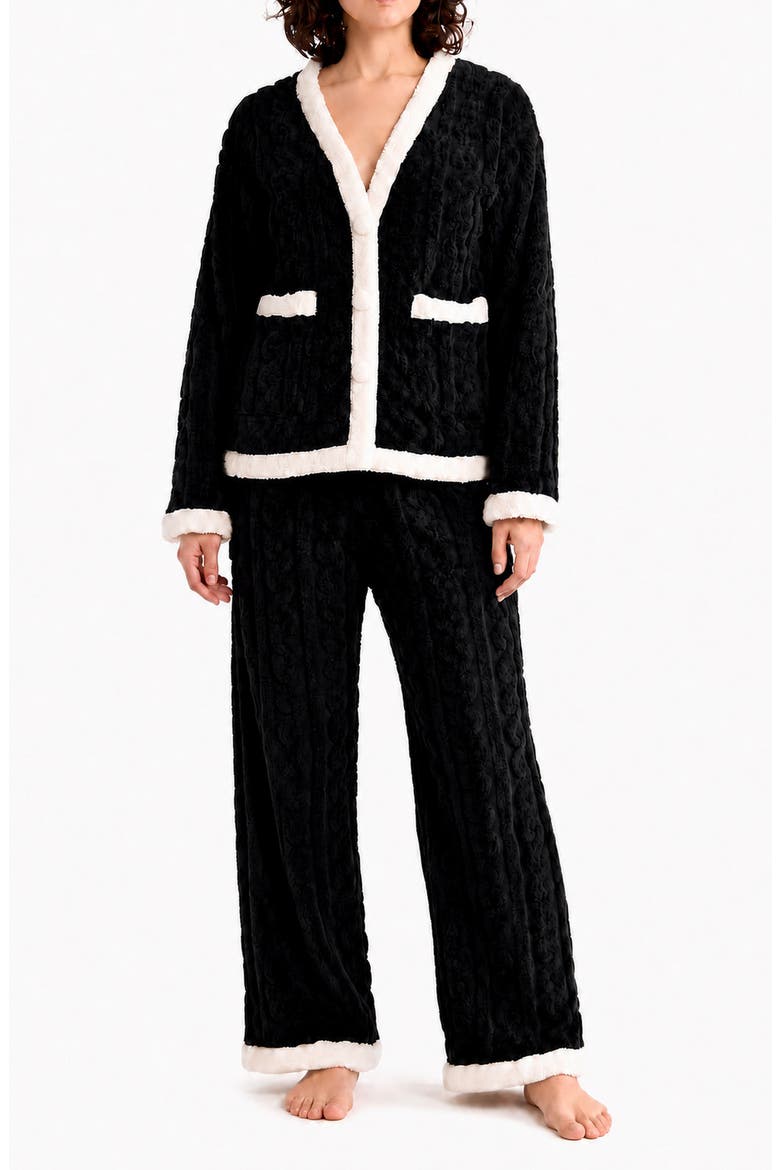 Ottavia Fleece Pajamas, Main, color, BLACK