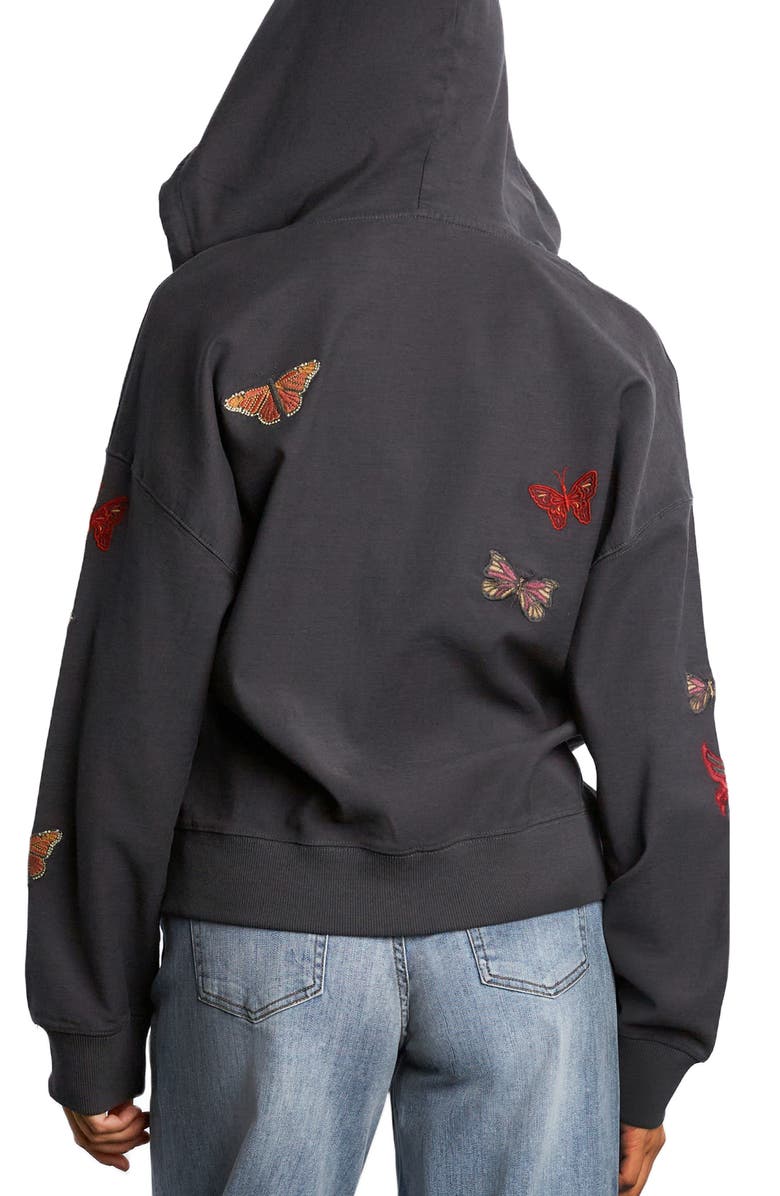Billy T Butterfly Front Zip Hoodie, Alternate, color, Grey Rock