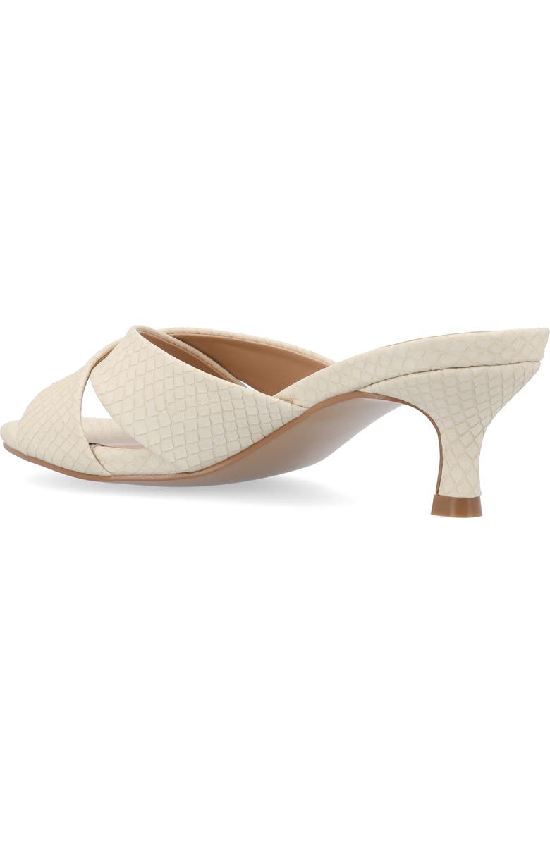 Journee Collection Berkly Snake-Embossed Slide Sandal, Alternate, color, Bone