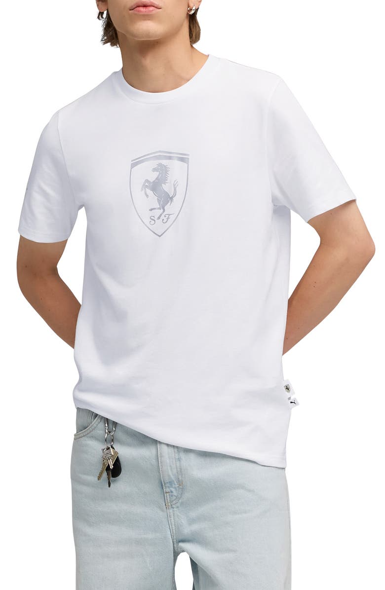 PUMA x Ferrari Sportswear Shield Graphic T-Shirt, Main, color, Puma White