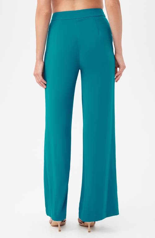 Trina Turk Westport Velvet Wide Leg Pant In Blue