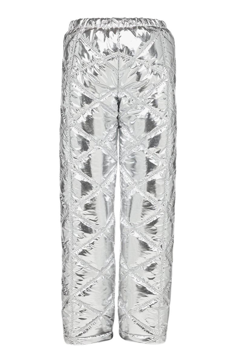 MCM Après-Ski Quilted Pants in Metallic Polyester, Alternate, color, Silver