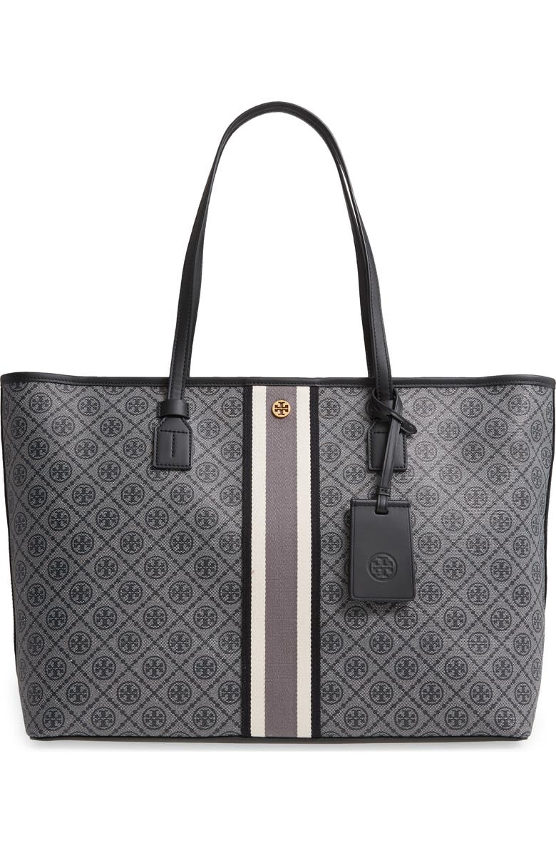 Tory Burch T Monogram Coated Canvas Tote, Main, color,