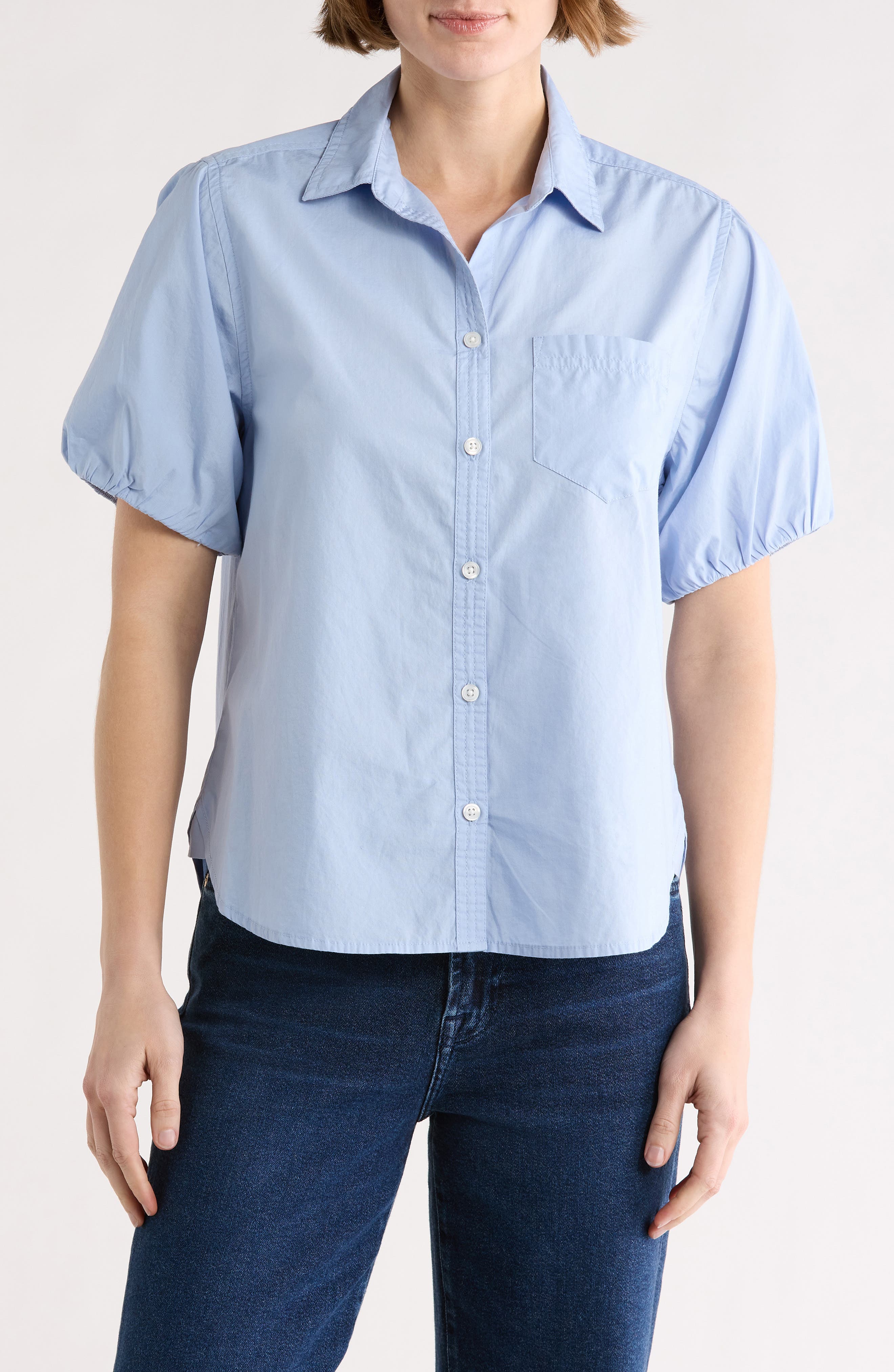beachlunchlounge Corey Short Sleeve Cotton Button-Up Shirt