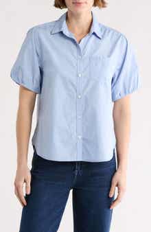 beachlunchlounge Corey Short Sleeve Cotton Button-Up Shirt