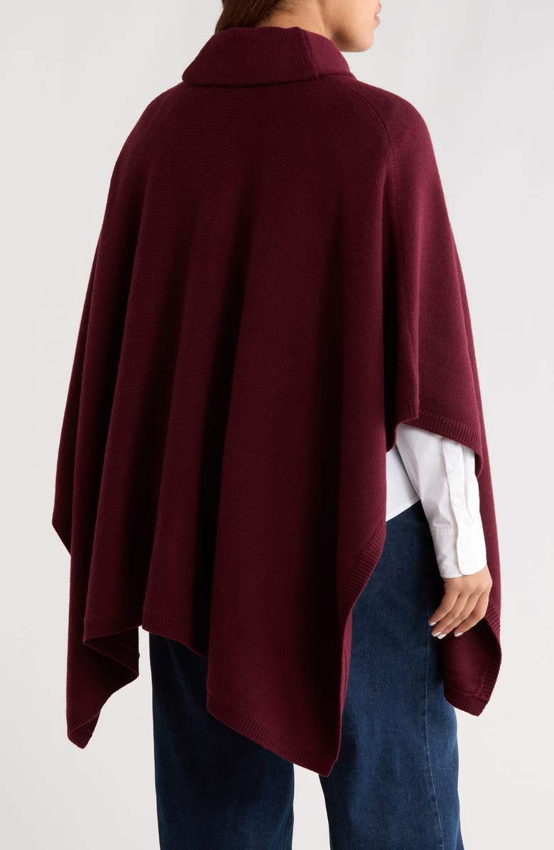 Lauren Ralph Lauren Buckle Collar Sweater Poncho, Alternate, color, Dark Garnet