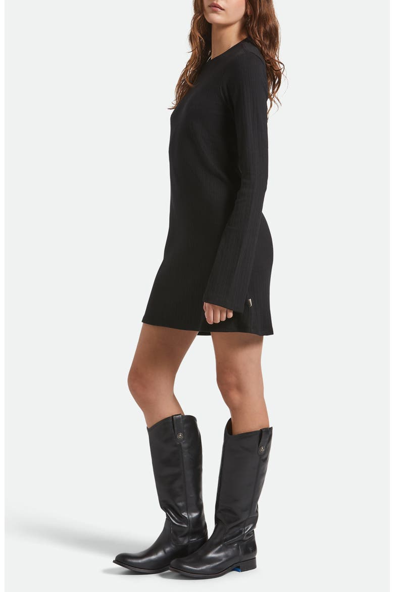 Dolly Long Sleeve Cotton Knit Dress, Alternate, color, BLACK