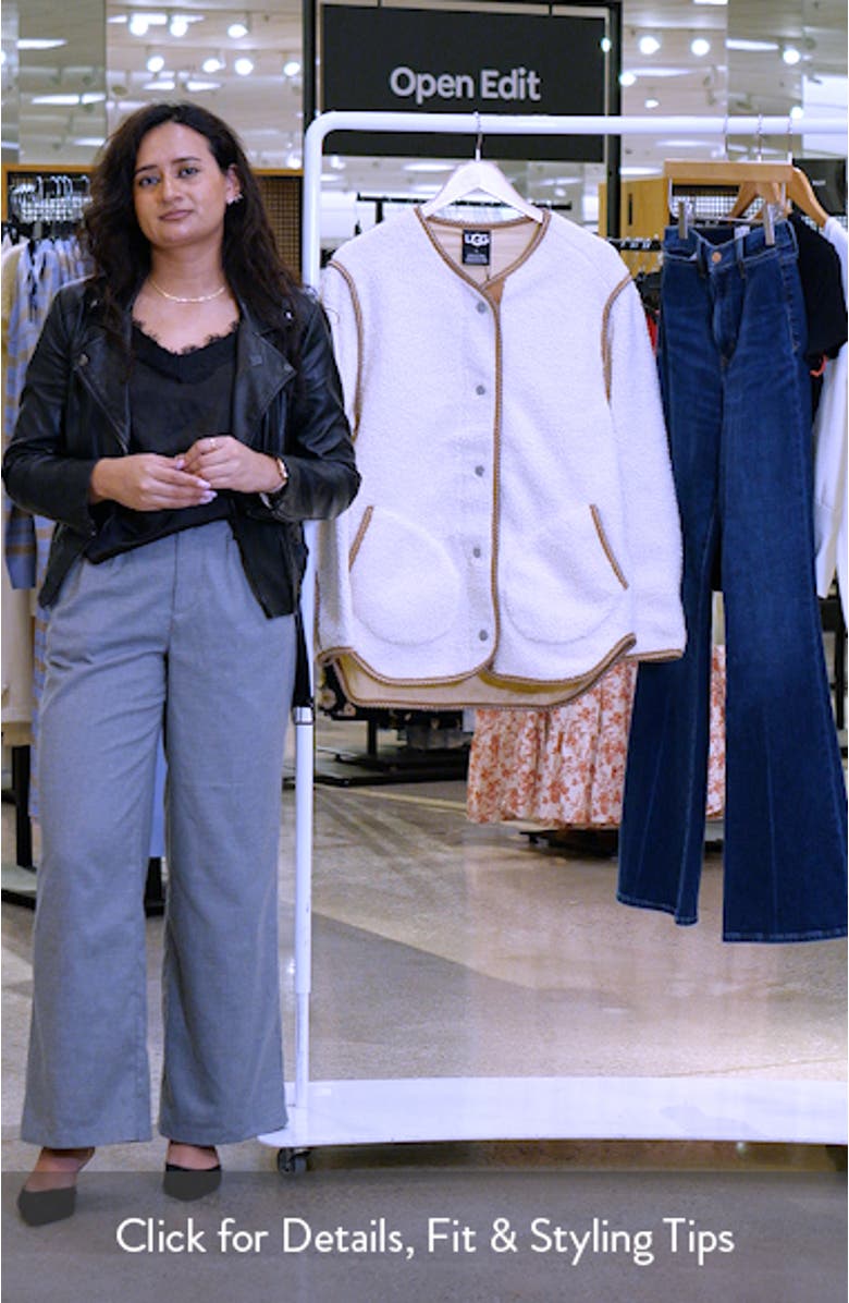 Emmersyn UGGbraid Trim High Pile Fleece Coat, sales video thumbnail