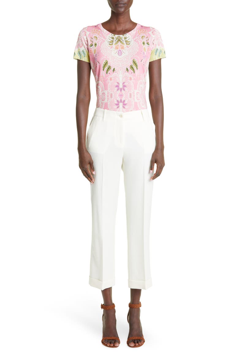 Santa Cruz Stretch Virgin Wool Ankle Trousers, Alternate, color, WHITE 990