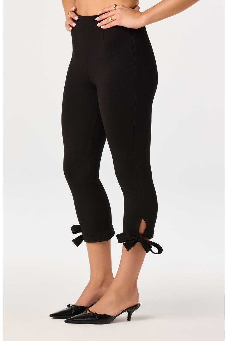 Eliza Tie Cuff Capri Pants, Alternate, color, BLACK