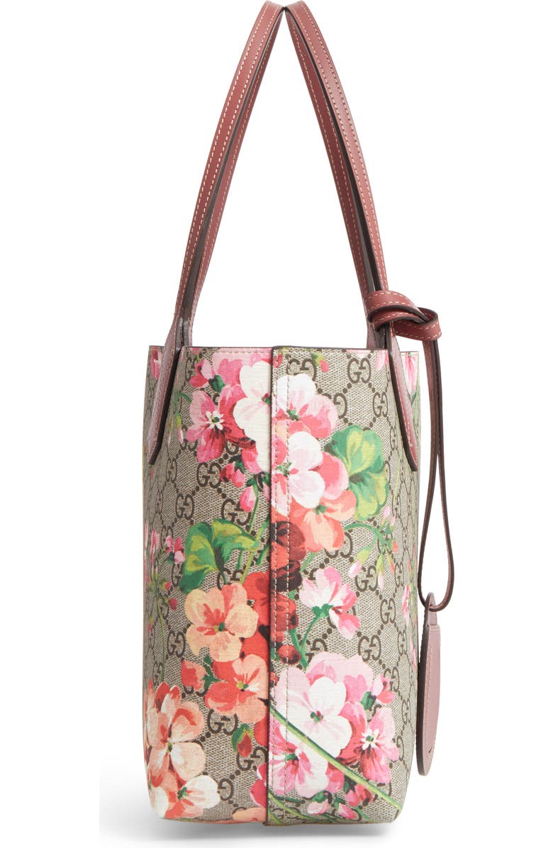 Gucci Small GG Blooms Reversible Canvas & Leather Tote, Alternate, color,