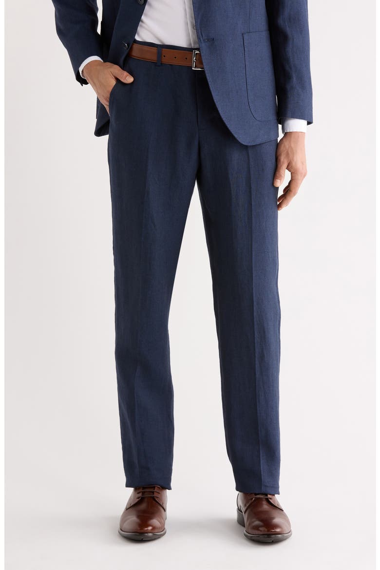 Henrik Trim Fit Italian Linen Suit Separate Pants, Main, color, NAVY NIGHT