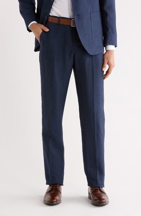 Henrik Trim Fit Italian Linen Suit Separate Pants (Regular & Big)