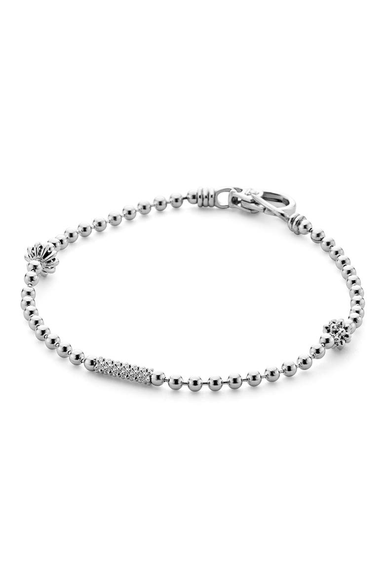 Caviar Icon Station Bracelet, Alternate, color, SILVER