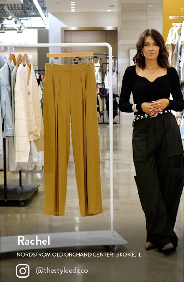 Jodie Pleat Linen Blend Wide Leg Pants, sales video thumbnail