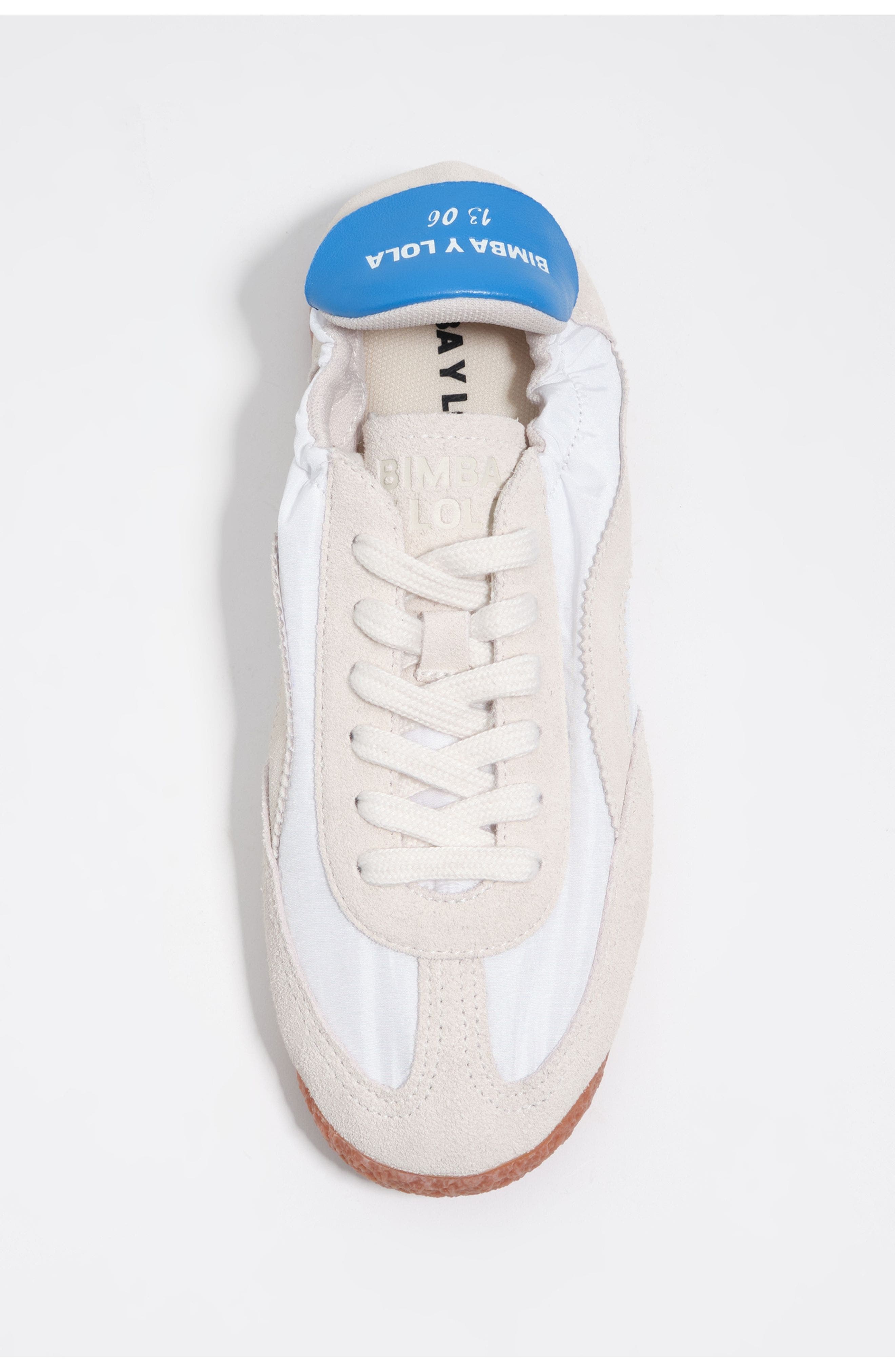Suede & Nylon Elastic Sneakers, Alternate, color, OFF WHITE