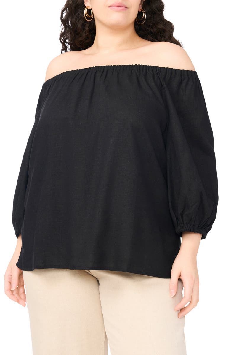 Vince Camuto Off the Shoulder Puff Sleeve Top, Main, color, 