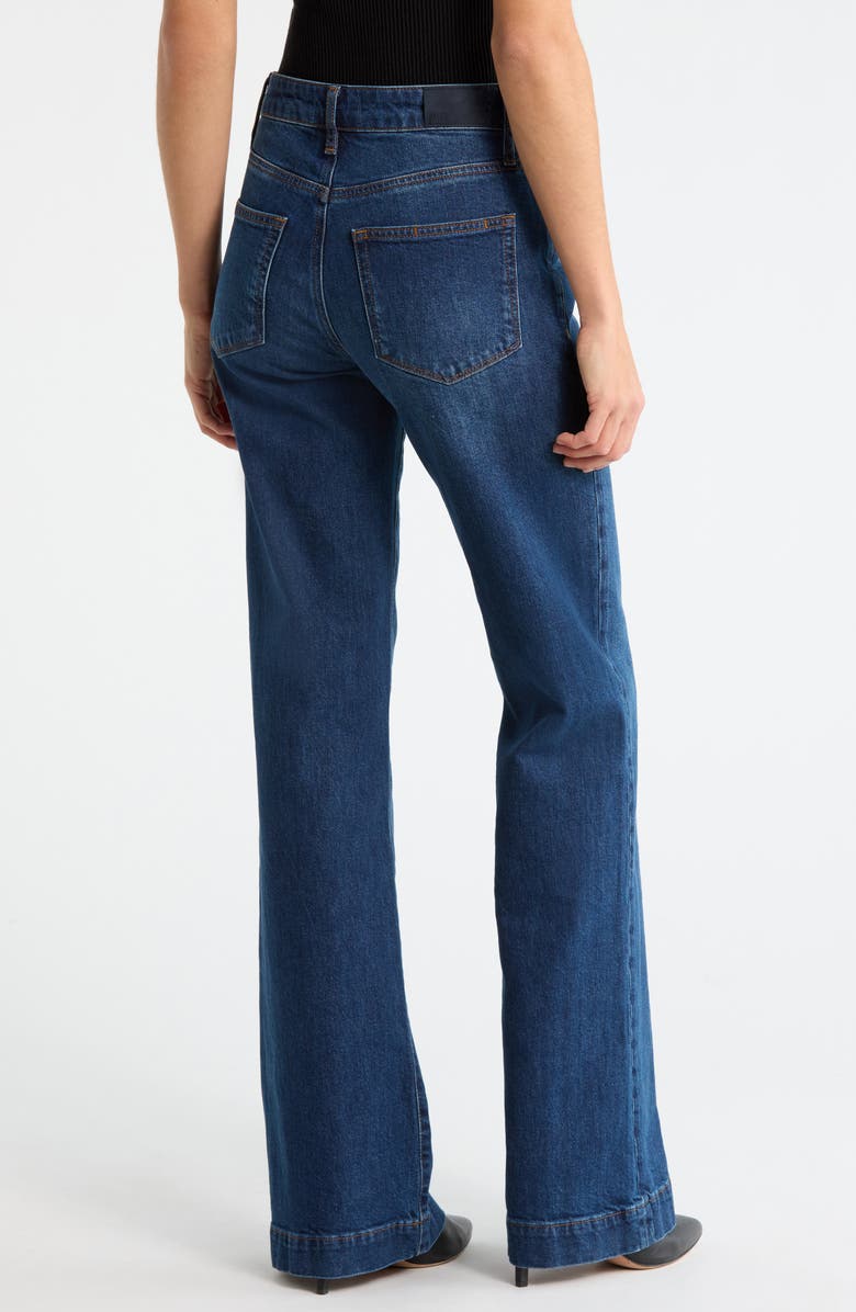 PAIGE Leenah Waist Buckle Wide Leg Jeans, Alternate, color, Technique