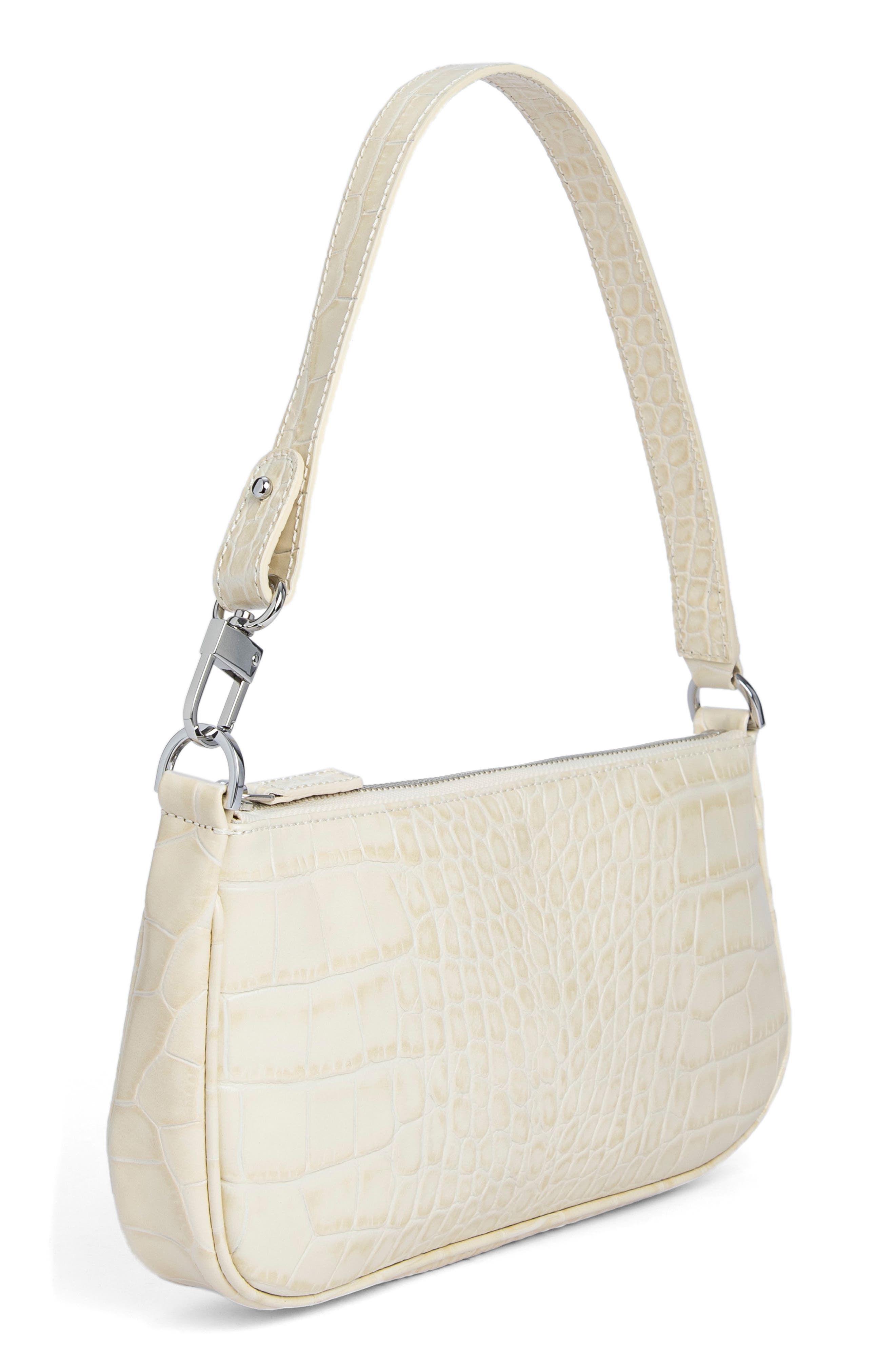 By Far Rachel Croc Embossed Leather Bag, Alternate, color, 