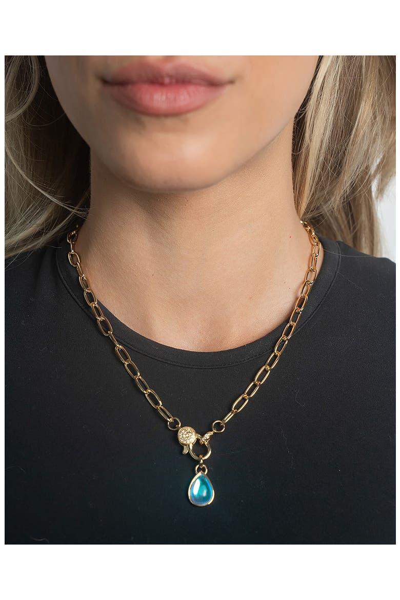 Tay Moonstone Charm Pendant Necklace, Alternate, color, GOLD
