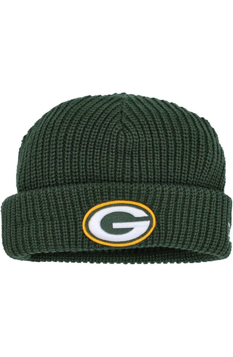New Era Men's New Era Green Green Bay Packers Fisherman Skully Cuffed Knit Hat, Main, color, Green