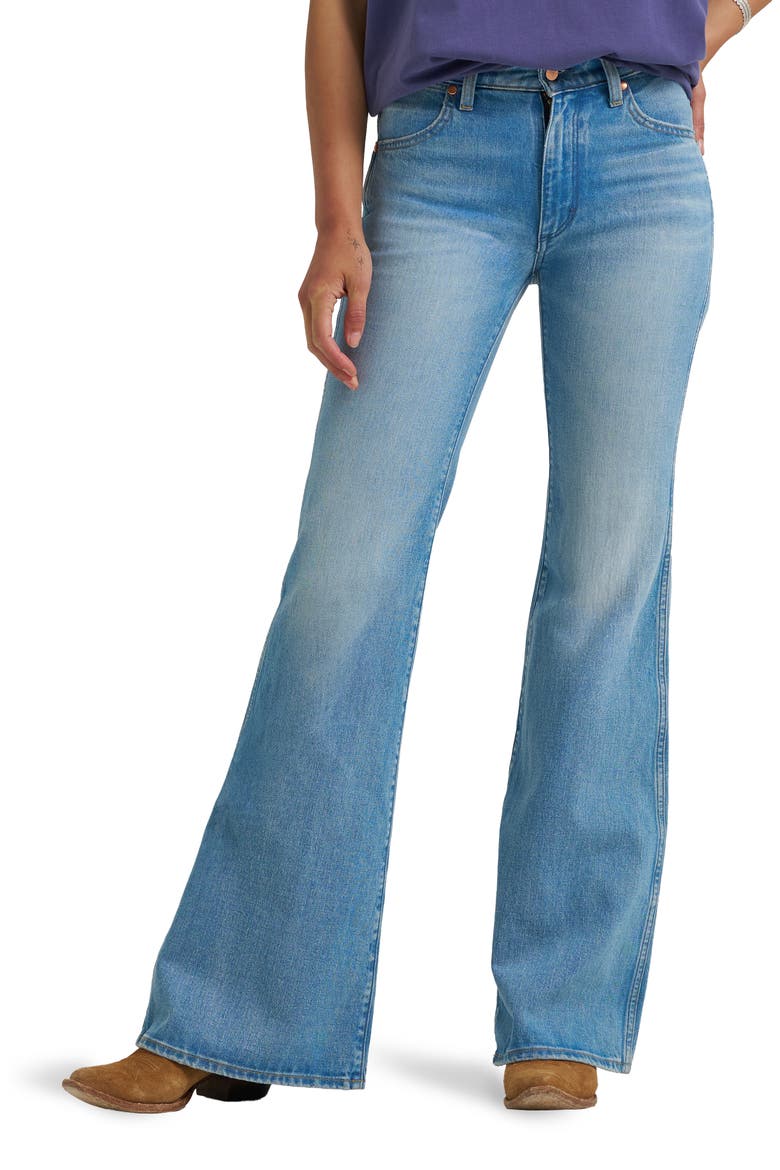 '70s High Rise Flare Jeans, Main, color, SOFT OCEAN