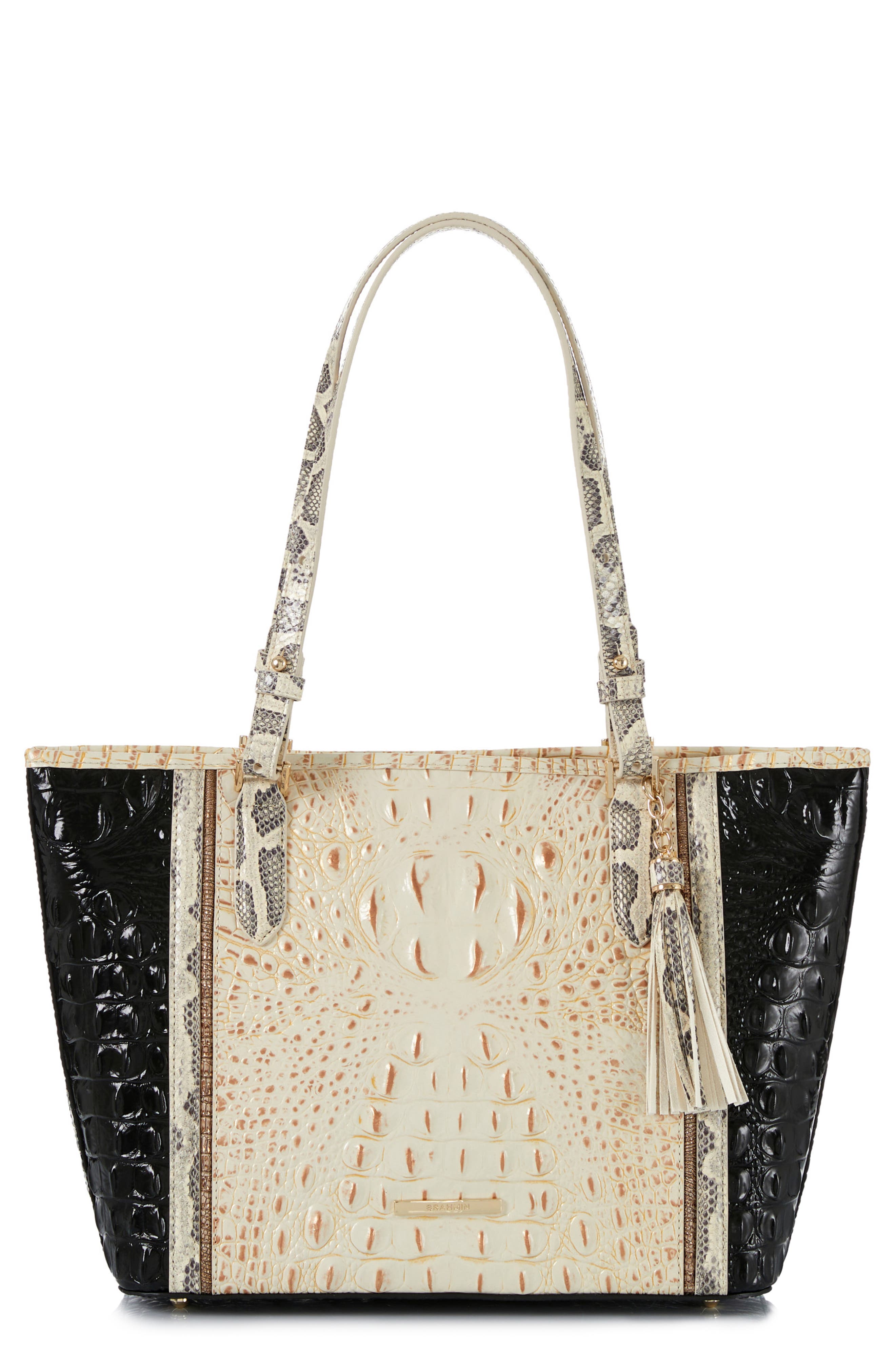 Brahmin Medium Asher Croc Embossed Leather Tote, Main, color, 