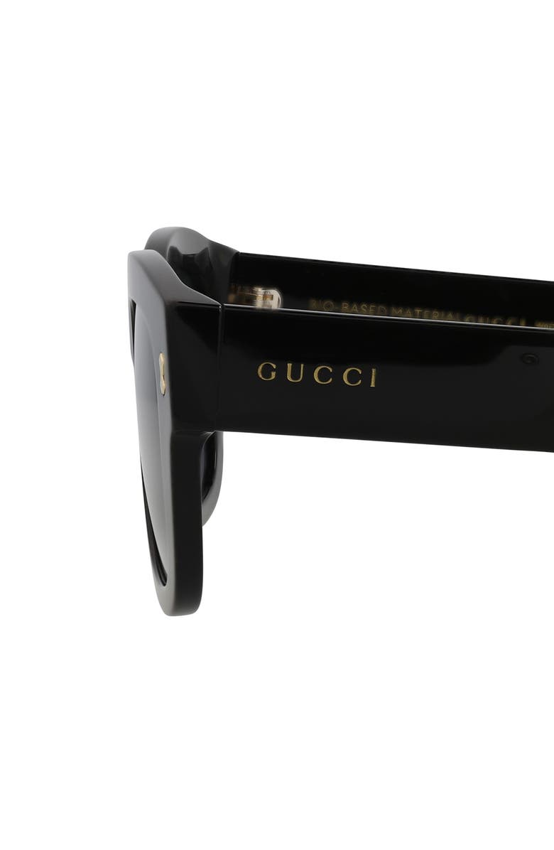 Gucci Novelty 53mm Square Sunglasses, Alternate, color, Black Black Smoke