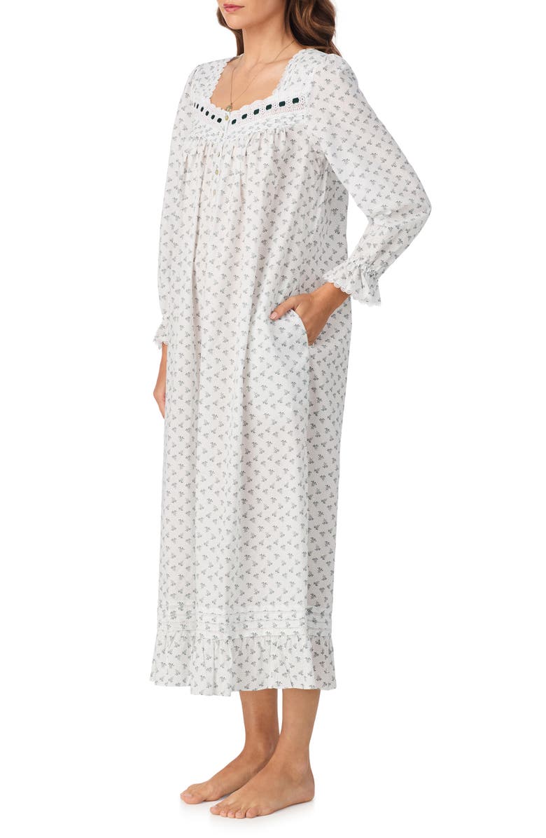 Eileen West Vintage Print Ballet Nightgown, Alternate, color, White/ Print