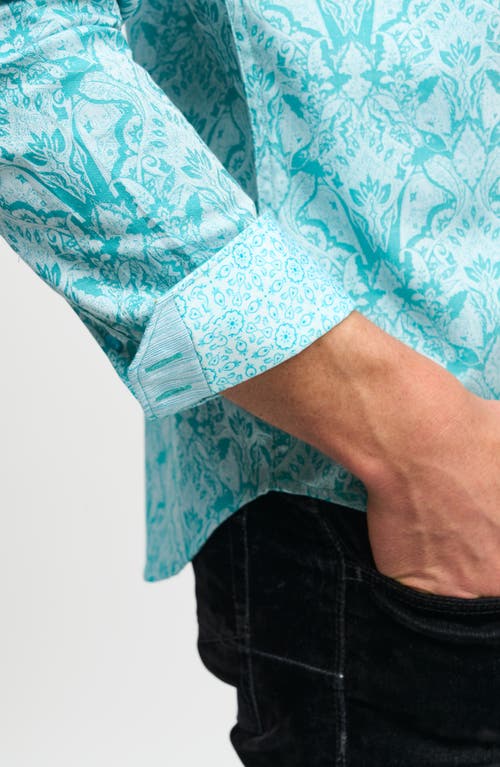 Robert Graham Wayfarer Classic Fit Stretch Cotton Button-up Shirt In Blue