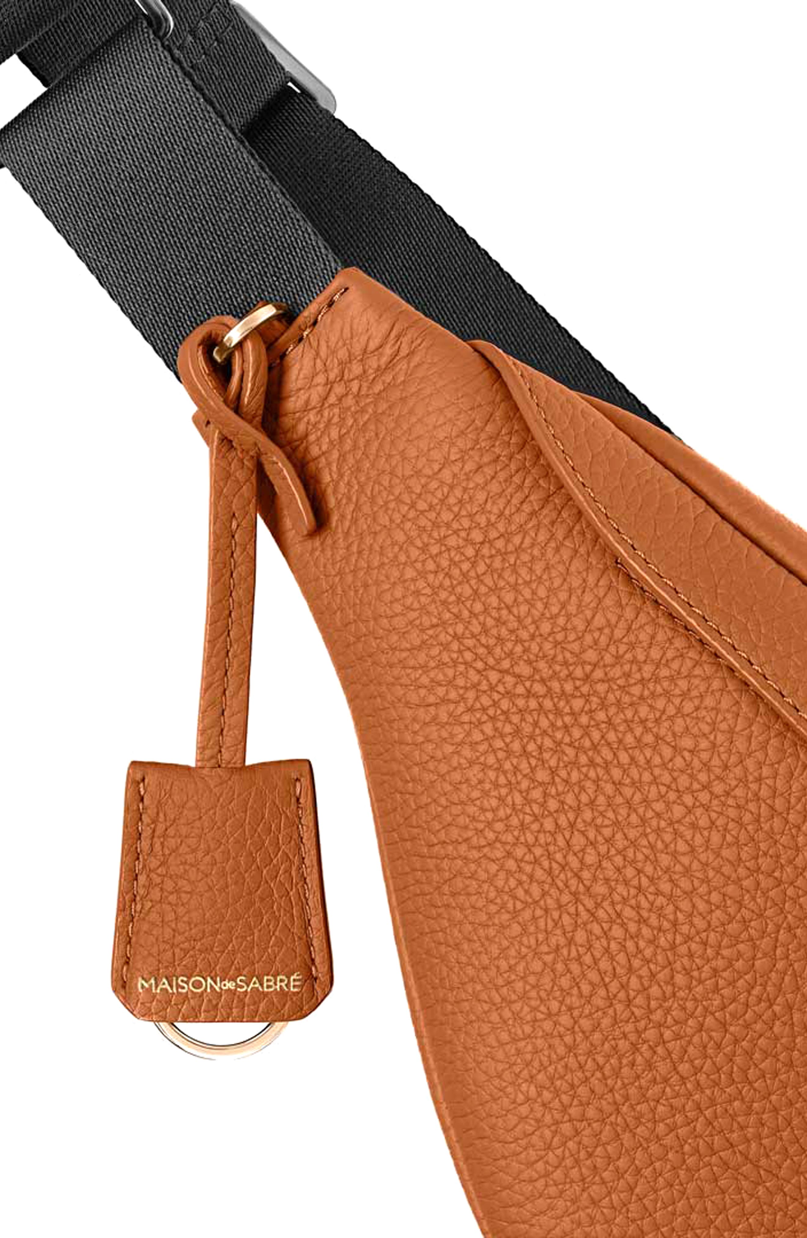 Leather Sling Bag, Alternate, color, Pecan Brown