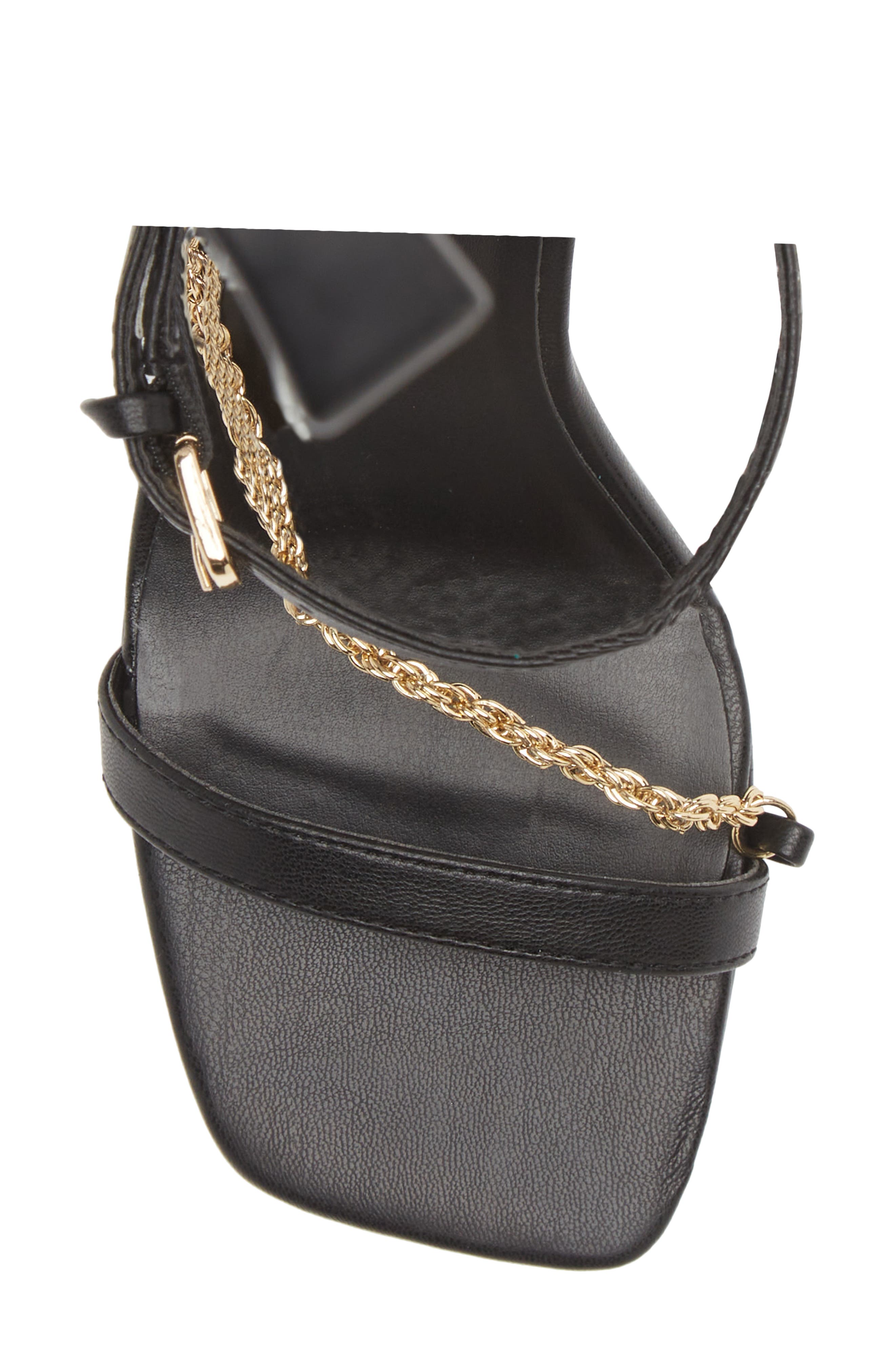 Renata Chain Ankle Strap Sandal, Alternate, color, BLACK