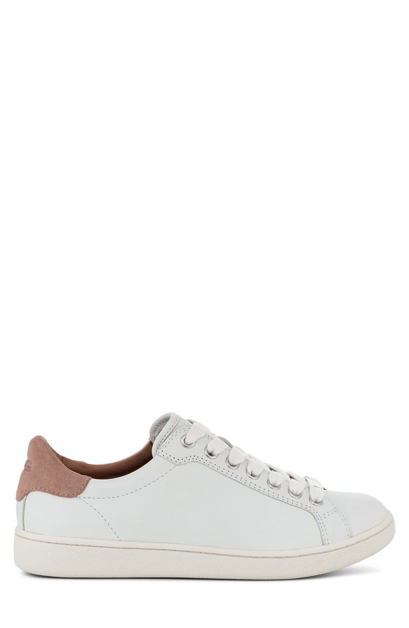 UGG Milo Leather Sneaker, Alternate, color, WHITE