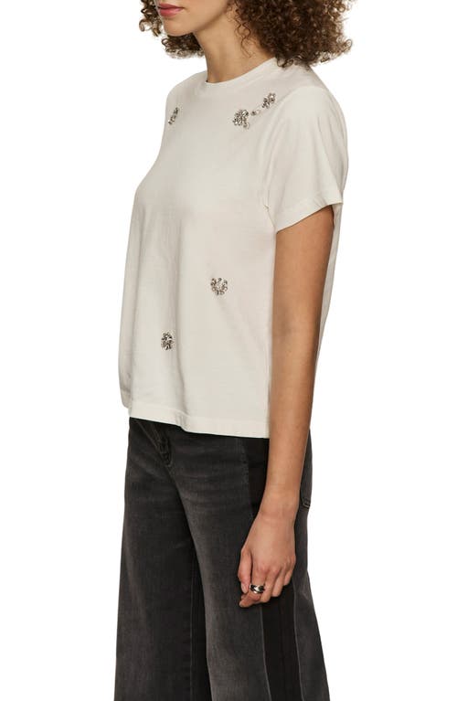 Sanctuary Floral Crystal Embellished Organic Cotton T-shirt In White