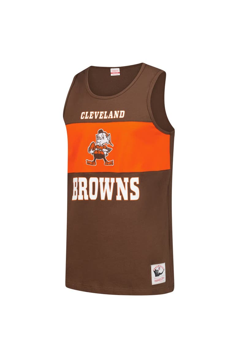 Men's Mitchell & Ness Brown Cleveland Browns Retro Colorblock Tank Top, Alternate, color, Brown