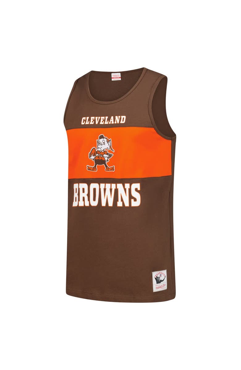 Mitchell & Ness Men's Mitchell & Ness Brown Cleveland Browns Retro Colorblock Tank Top, Alternate, color, Brown
