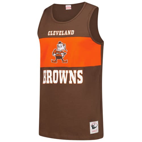 Mitchell & Ness Brown Cleveland Browns Retro Colorblock Tank Top In Brown