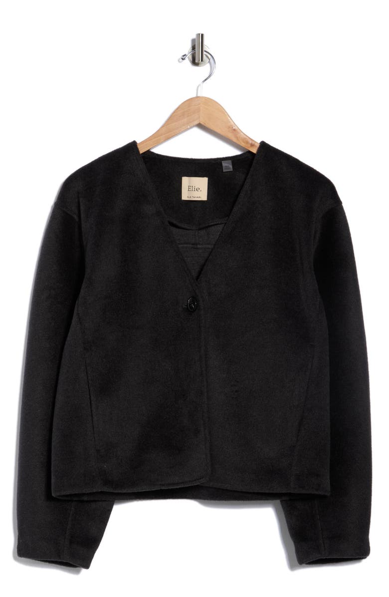 Tahari Faux Suede Overshirt, Alternate, color, Black